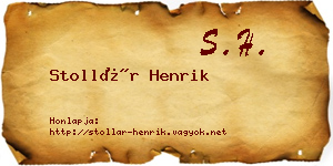 Stollár Henrik névjegykártya